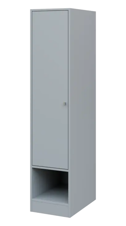 QN 5 - 4STN skříň šatní, 1-dveřová, levá, výsuvné ramínko, 1830x400x600, šedá